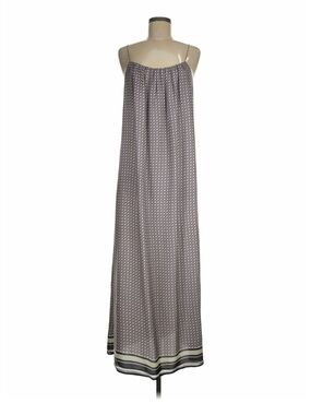 Vince Taupe and Black Geometric Maxi Slip Skirt- Silk